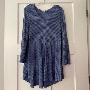Habitat Lagenlook Tunic Top Blue Textured Top